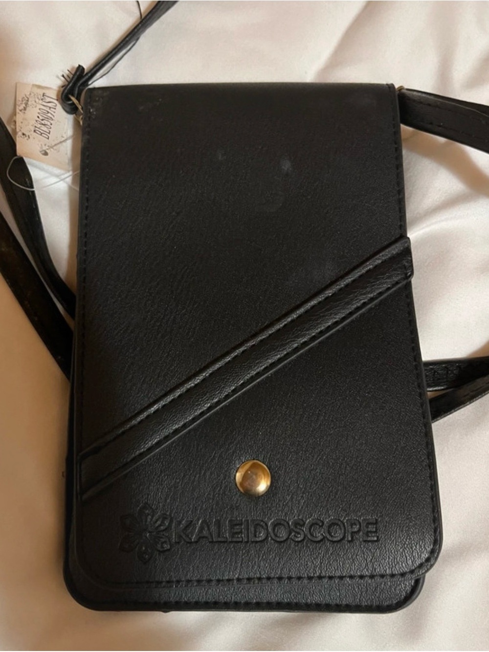 Kaleidoscope Black Leatherette Crossbody Phone Bag